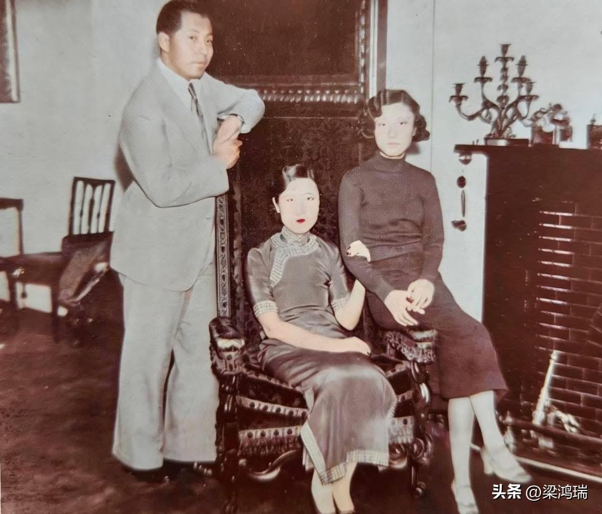 民国廿二年(1933)，张学良下野赴欧洲考察期间，在伦敦拍摄的珍贵家庭合影，记录