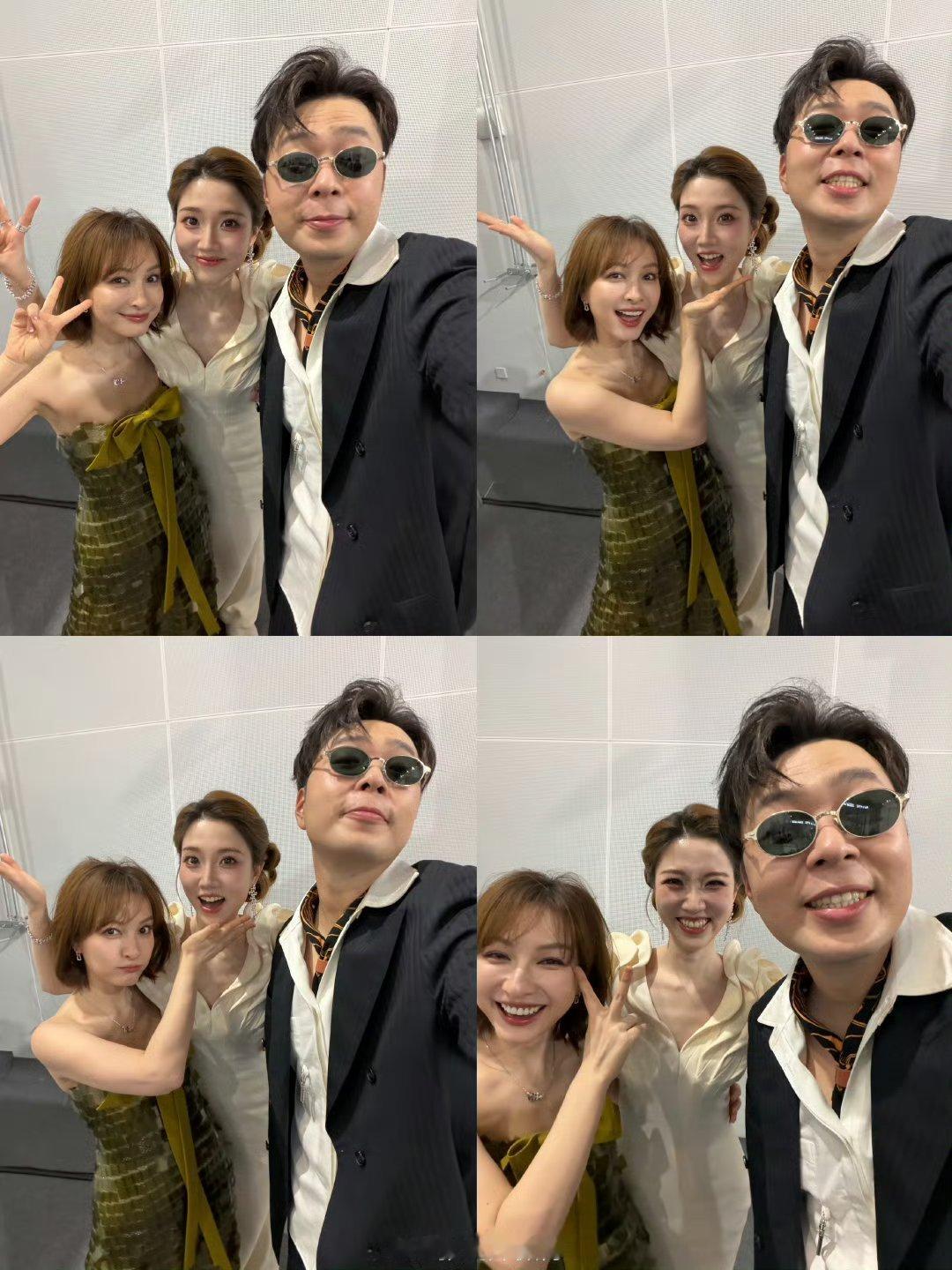 张纯烨晒星光大赏主持合照张纯烨晒主持团合照张纯烨如此美！！怎么这么好看，和新老朋