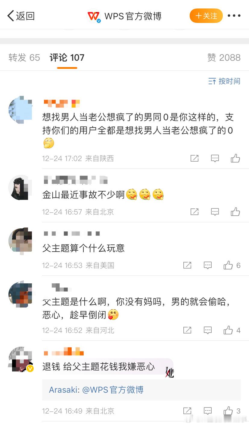 WPS父主题 WPS官方微博博文下面的评论，然而这个父主题好像是一直存在的，并不