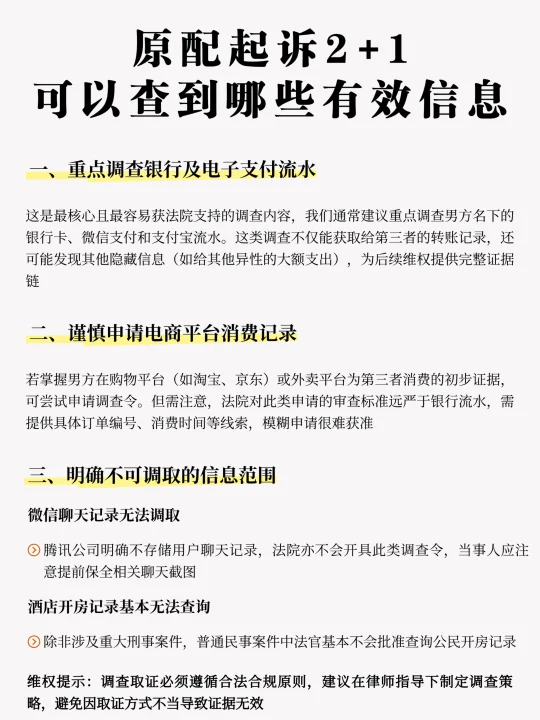 原配起诉2+1，可以查到哪些有效信息
