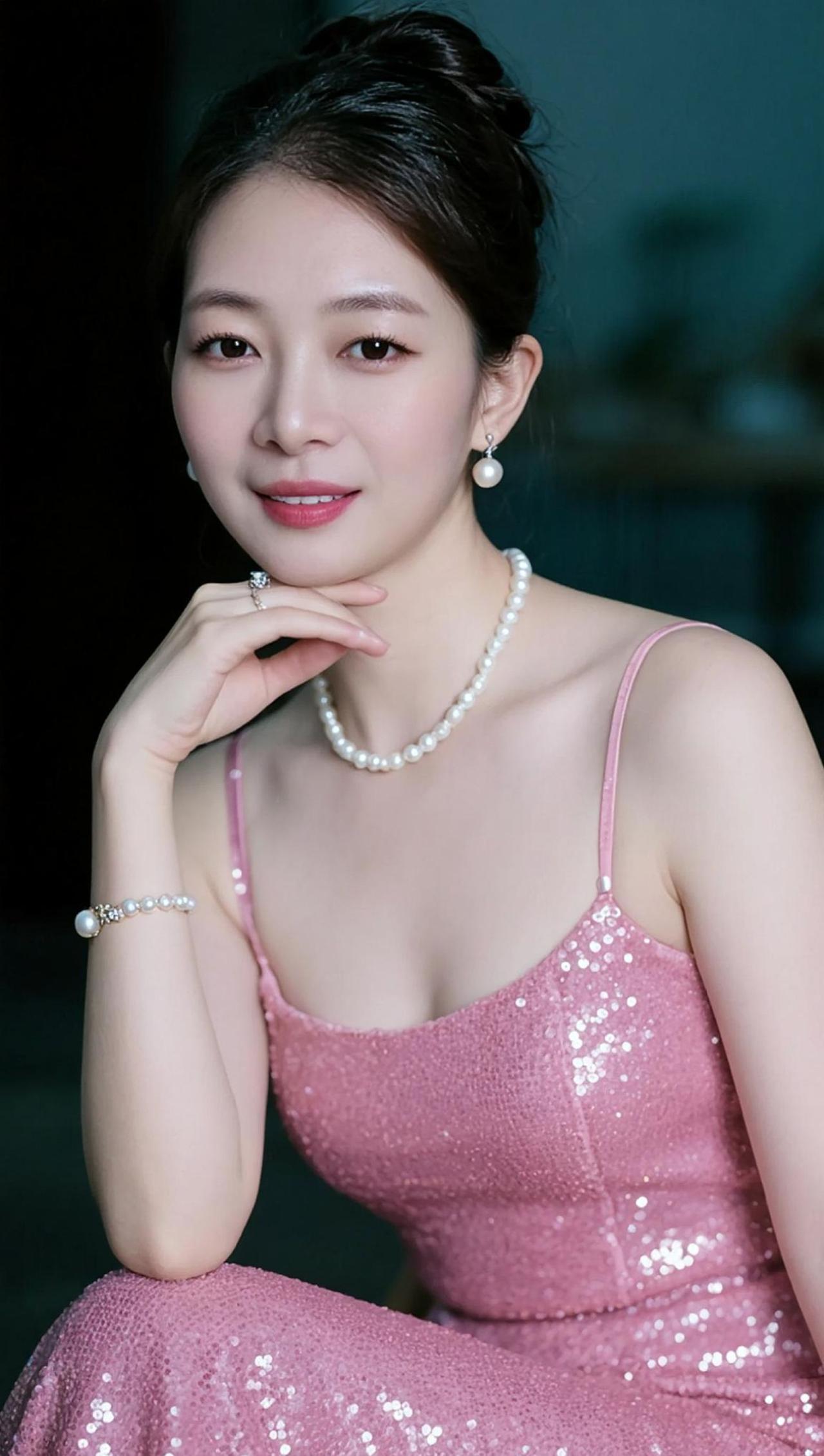 AI粉裙珍珠写真 少女写真随拍穿搭热门