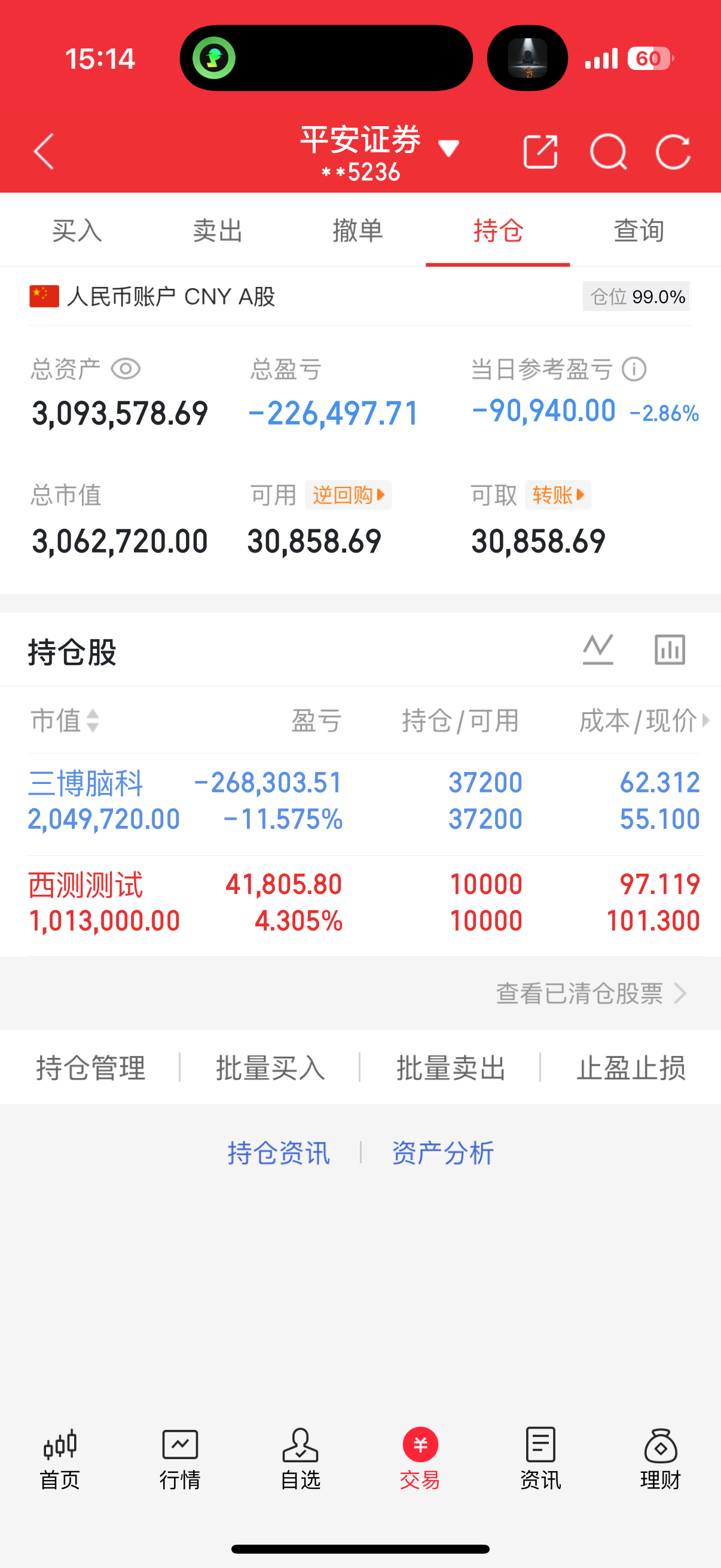 今天受指数影响一直在水下震荡，但是相比其他板块的跌幅，西测测试已经很强了，期待明