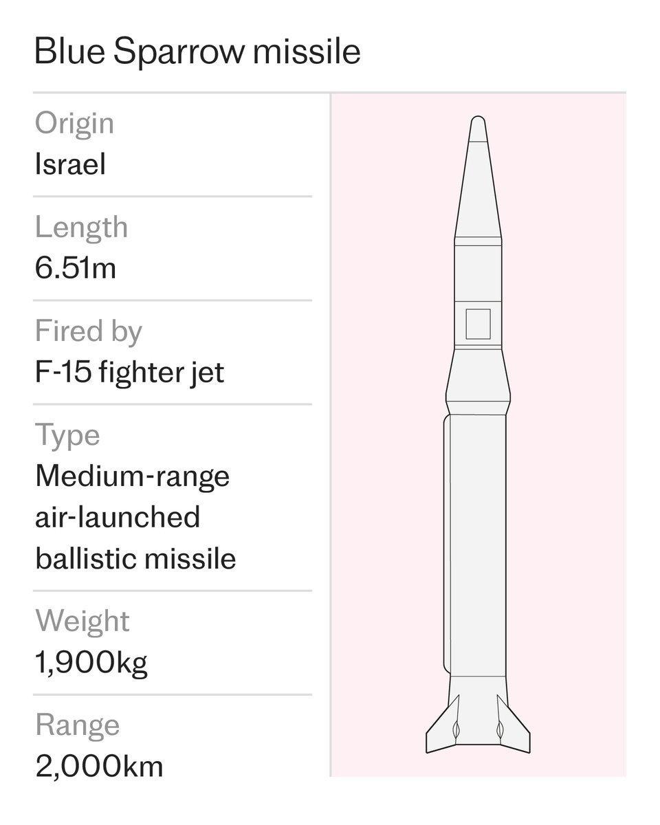 《明日电讯报》称，哈梅内伊用脑袋硬接的是以色列喷气式弹道导弹
这种“蓝麻雀”导弹
