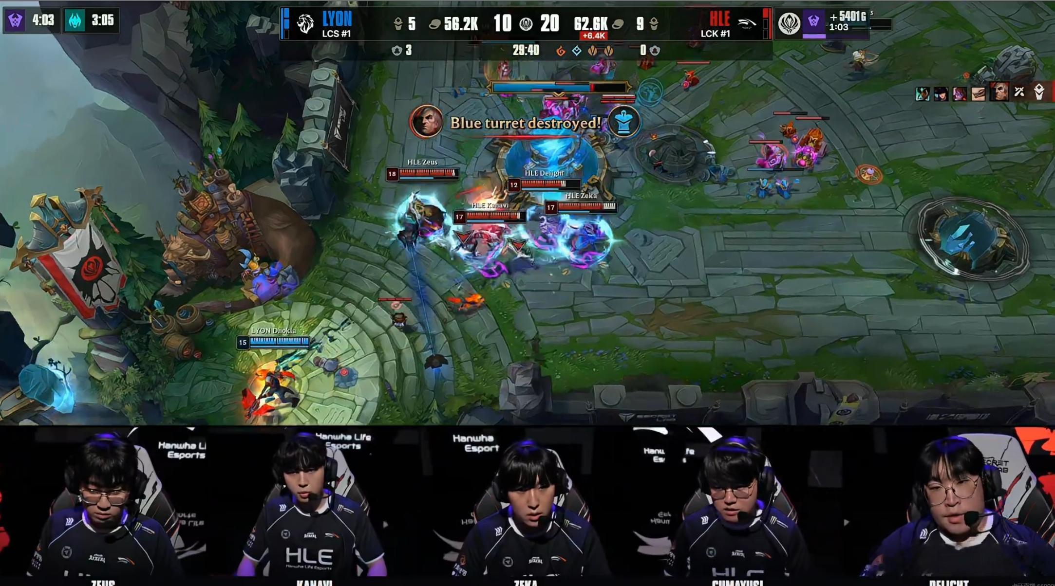 HLE 2-2 LYON恭喜HLE扳平比分！战歌来了！HLE和LYON奏响战歌H
