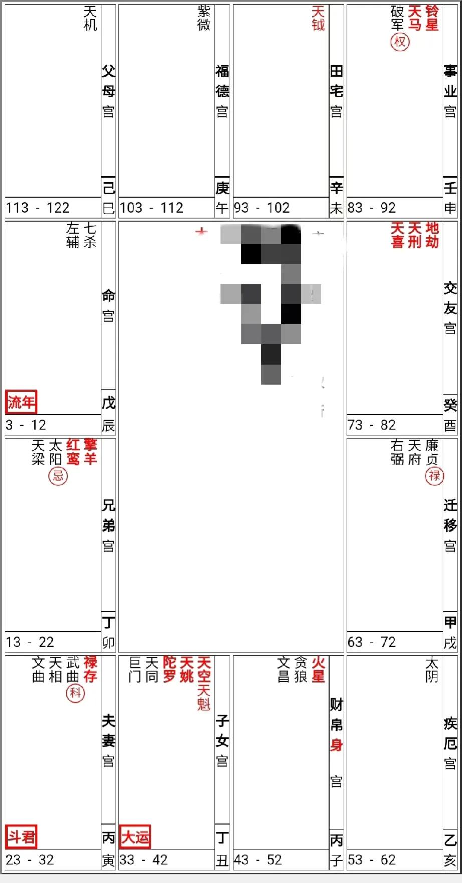 紫微斗数命盘解析：
命主是一个敢于突破，有毅力的人，喜欢独来独往，内心不免会空虚