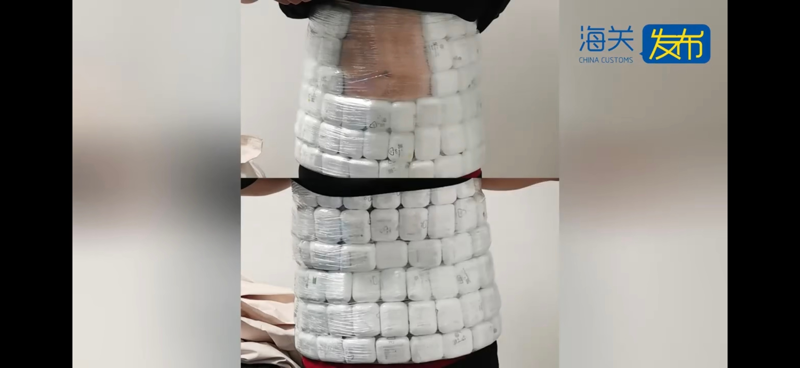男子把耳机藏成100块腹肌入境 笑不活了家人们[笑cry][笑cry][笑cry