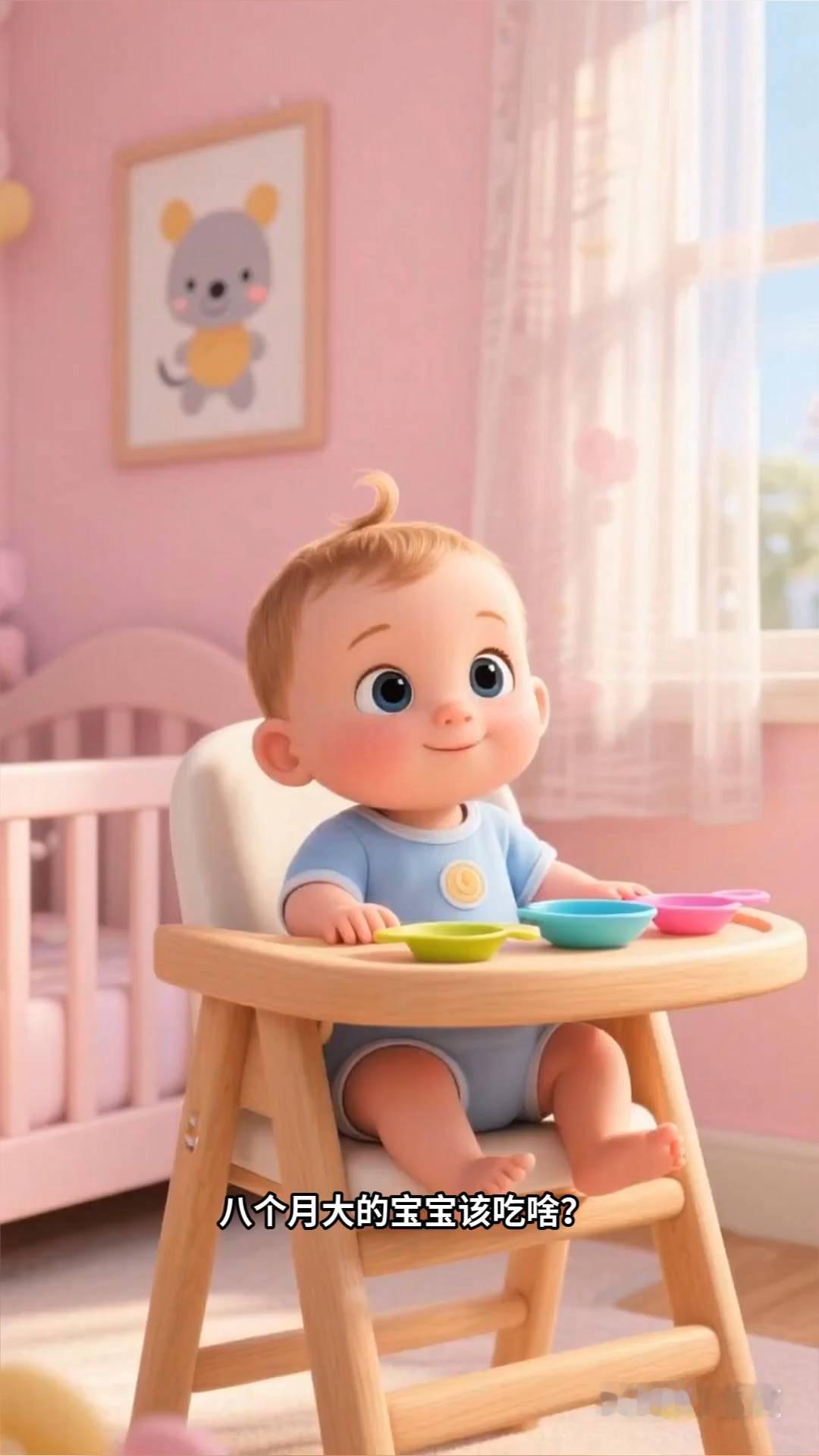 八个月大的宝宝该吃啥？
吃对了，营养才能跟得上。这个阶段的宝宝肠胃功能逐渐完善，