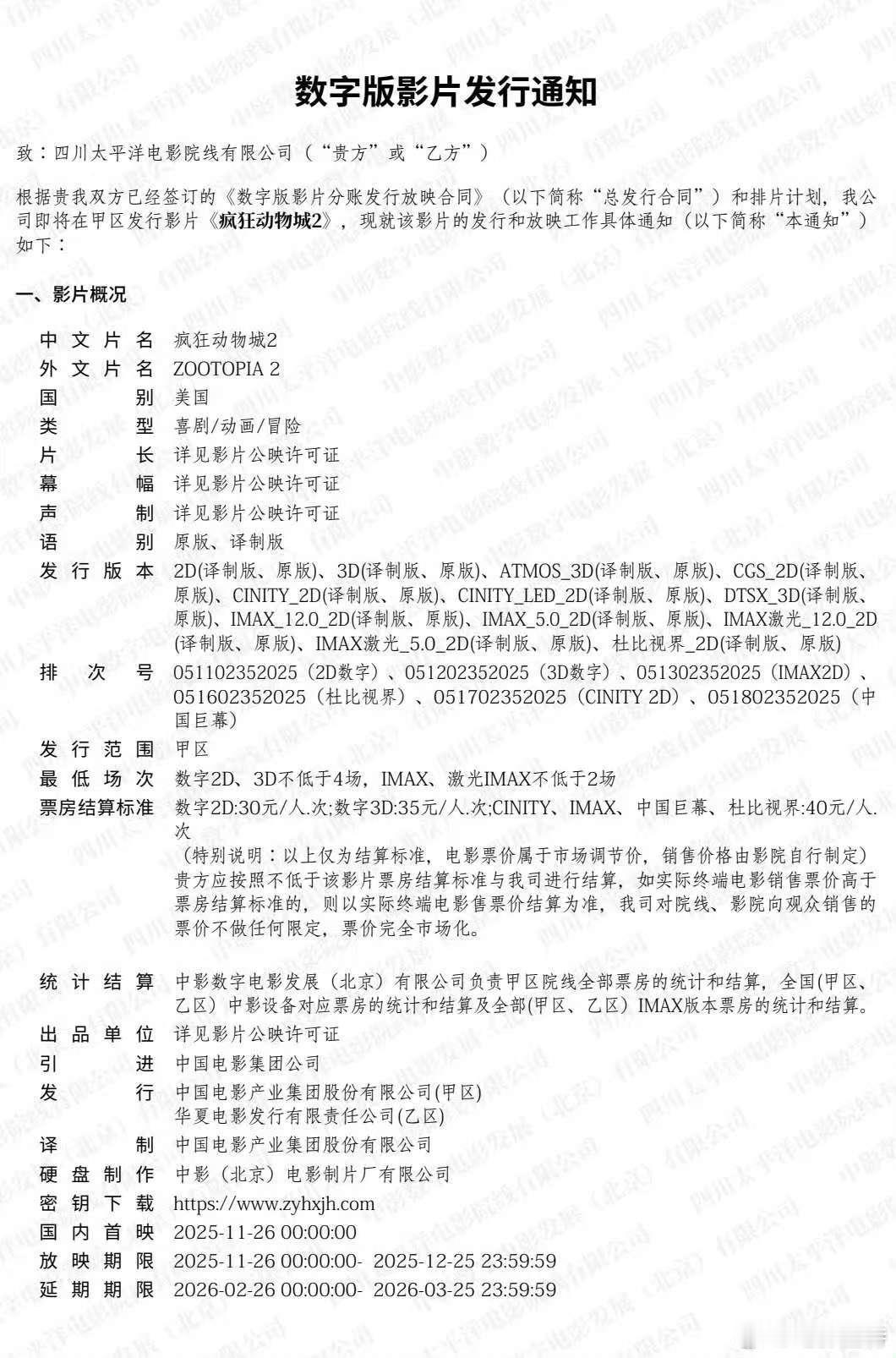 听听温特怎么说 11月26日上映的《疯狂动物城2》密钥延期，将延长放映至3月25