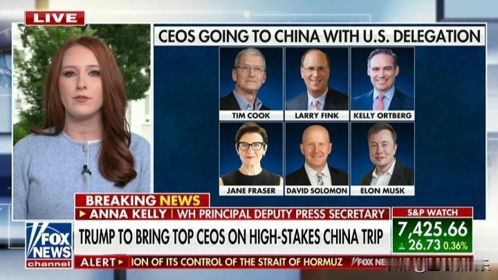 川普发帖称他非常期待即将到来的中国之行。
马斯克、蒂姆·库克和其他十几位顶级首席