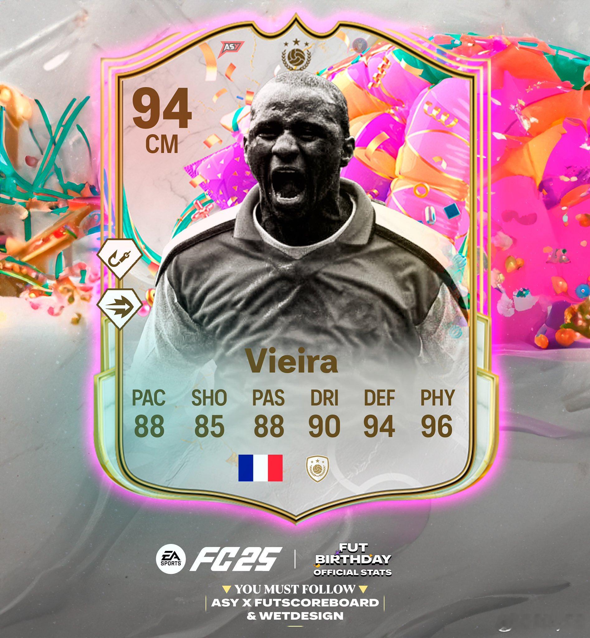 FUT Birthday生日维埃拉的正式数据。FC25 ​​​