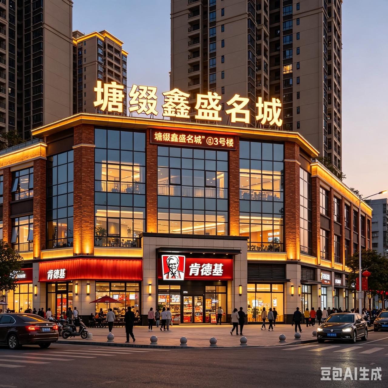 百胜餐饮强势入局
肯德基正式进驻吴川塘㙍！
百强商业扎堆空港小镇，
鑫盛名城、鑫