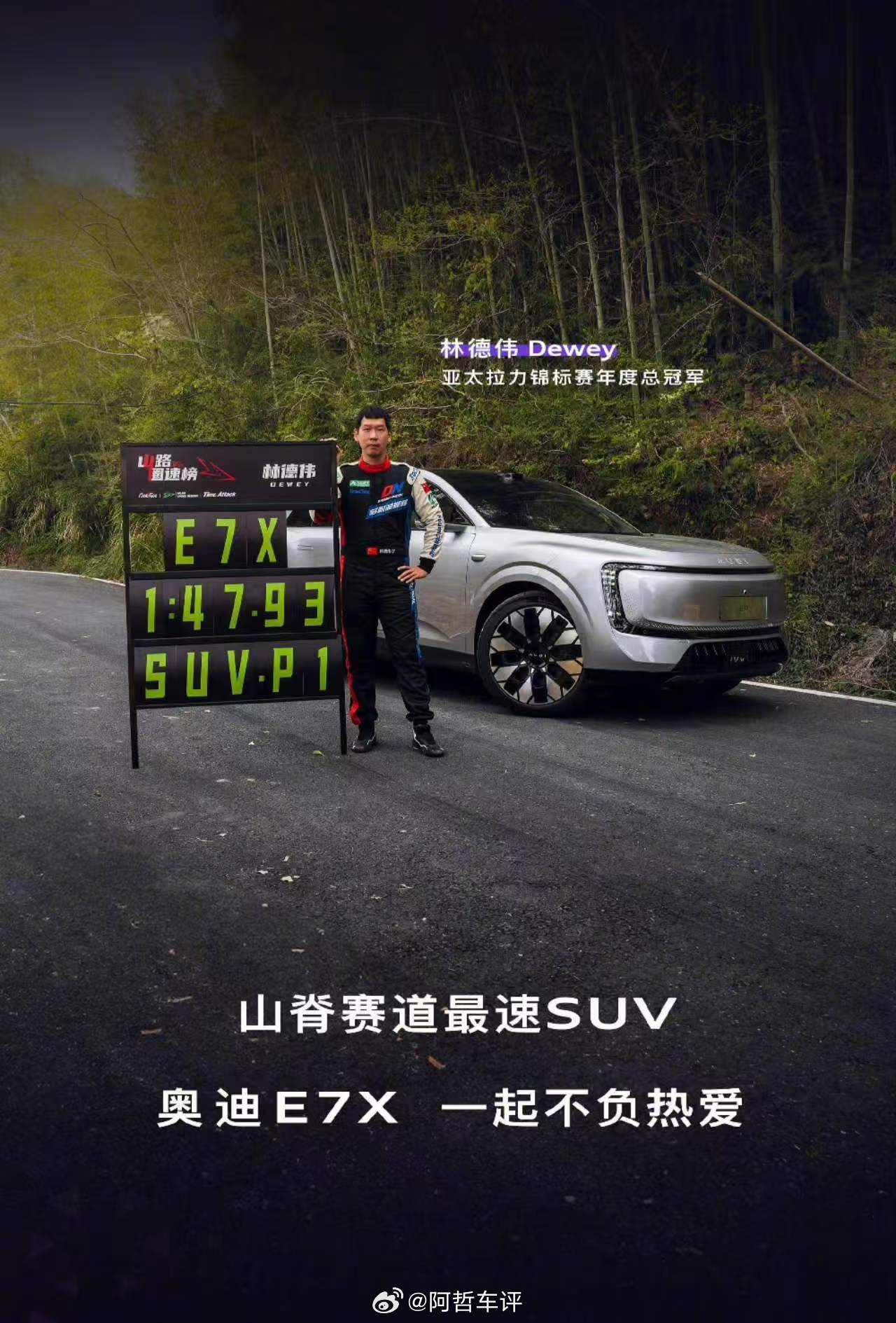 奥迪登顶亚洲山脊赛道最速SUV 奥迪E7X用1分47秒93的成绩，拿下了亚洲山脊