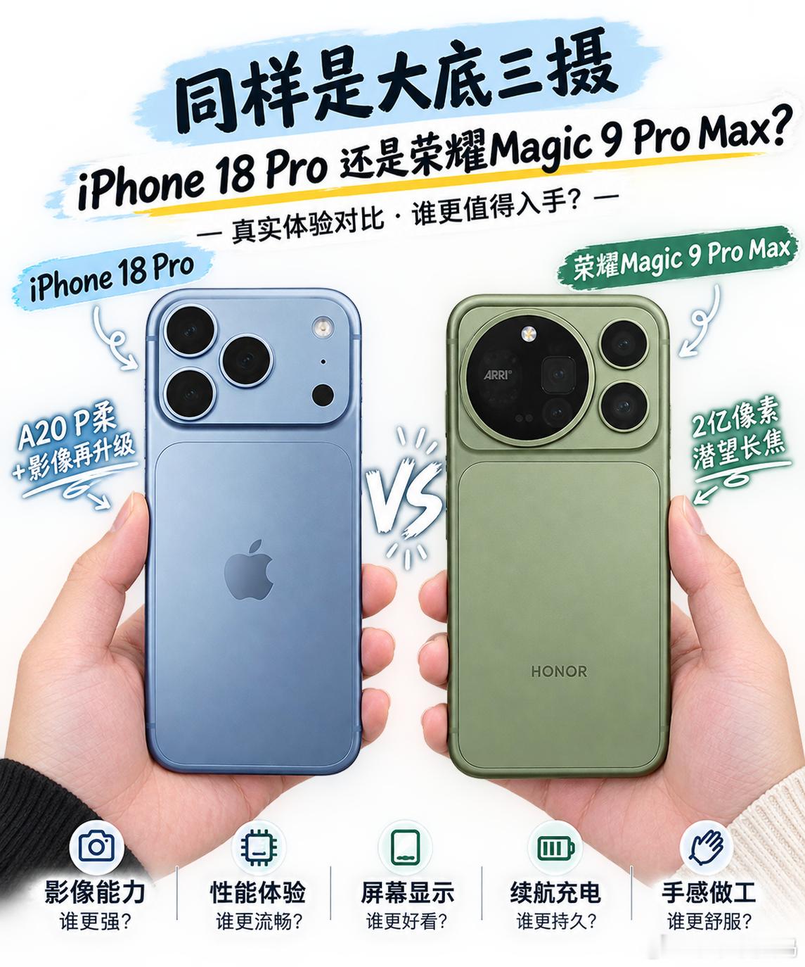 iPhone18 Pro和荣耀Magic9 Pro Max怎么选？这两款的背面设