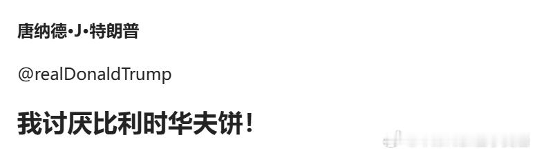 特朗普：我讨厌比利时华夫饼热点现场海外编译精选