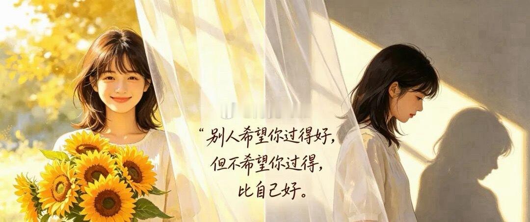 真心希望你过得好，但你不能过得比我好！你可以好，但不能太好，这一刻具象化了。即使