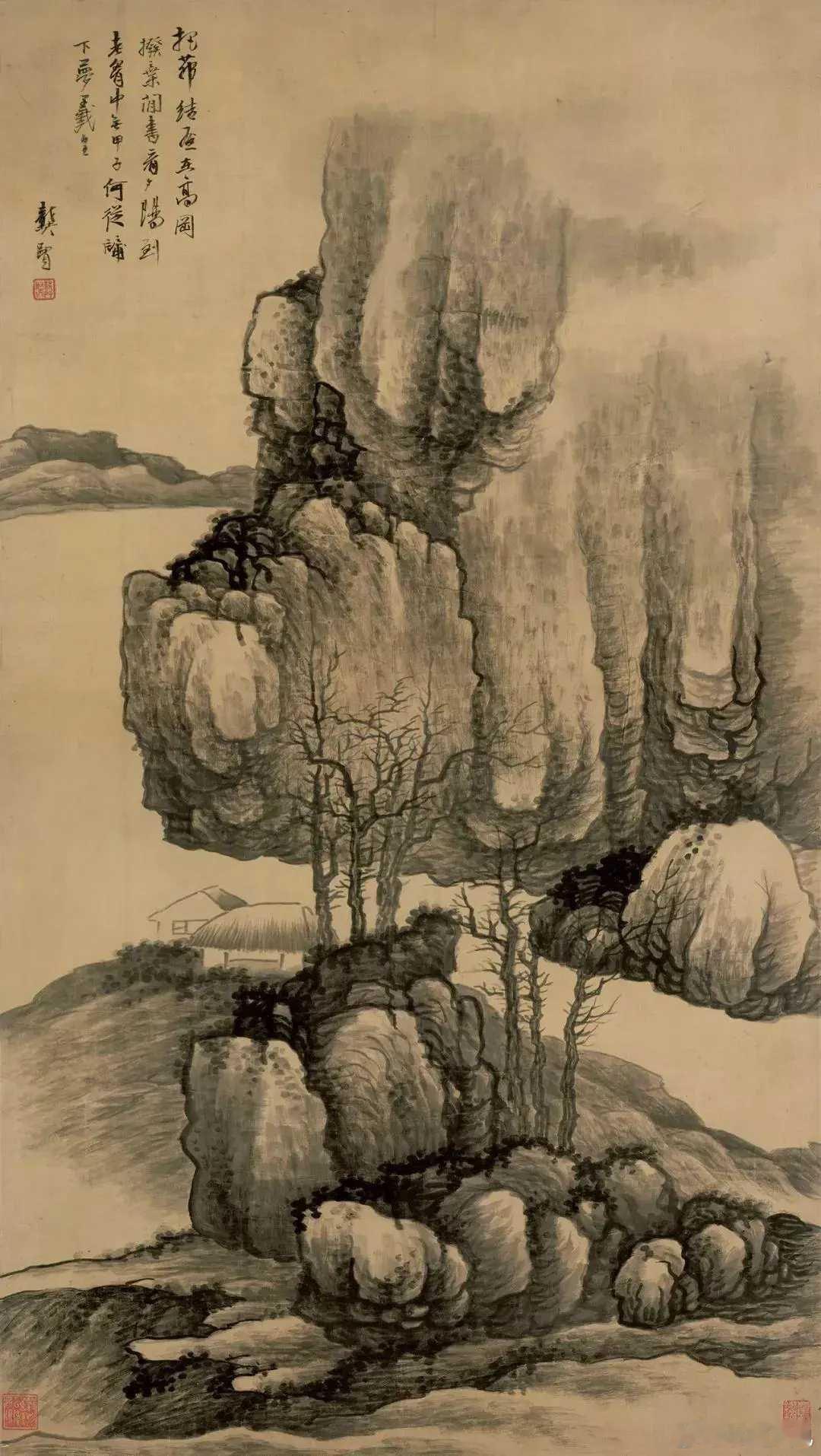 龚贤山水画，龚贤的山水画，之所以能够在众多画作中脱颖而出，关键在于他独创的“积墨