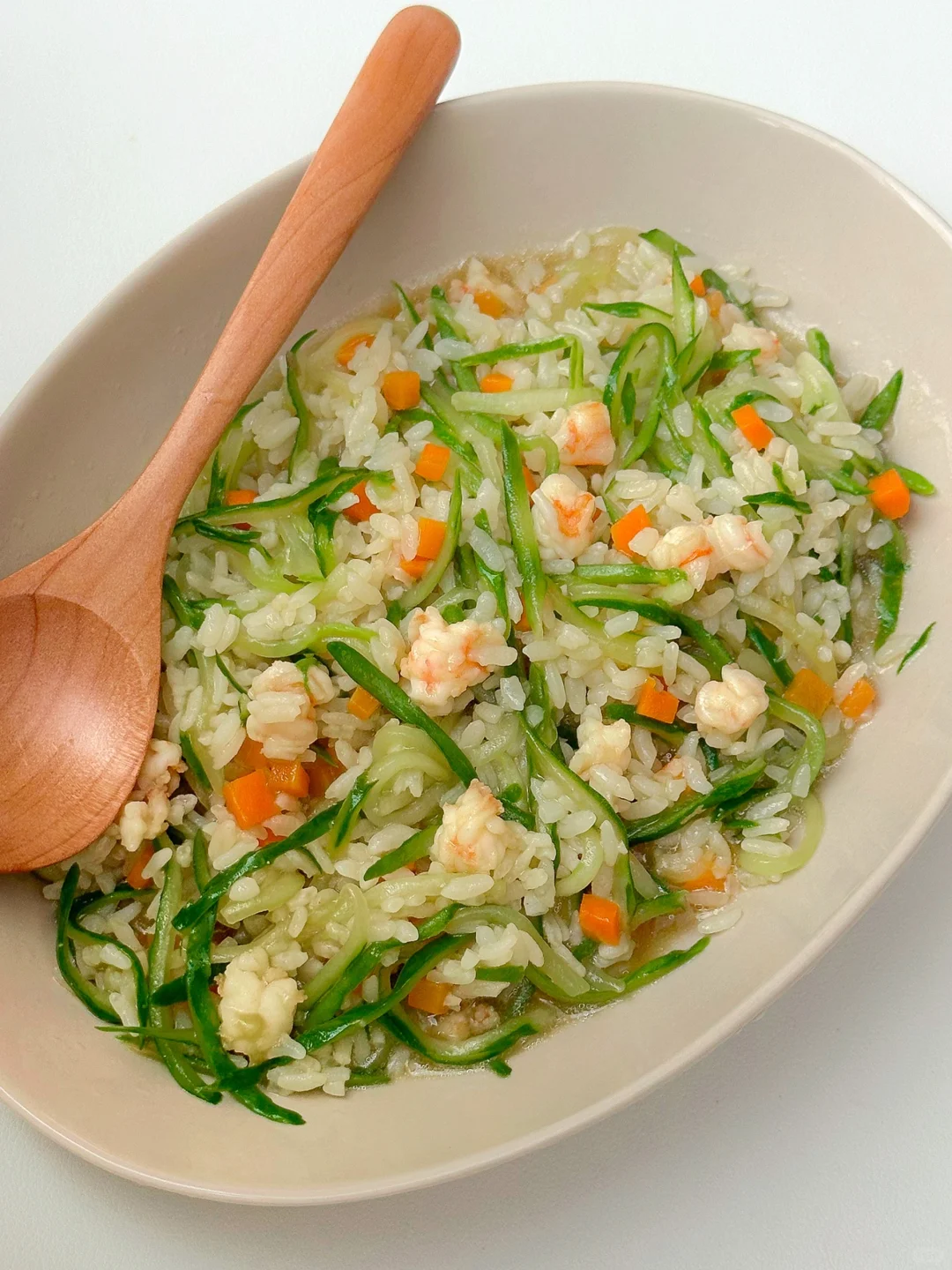 孩子每次都光盘的黄瓜虾仁烩饭✅清香爽口