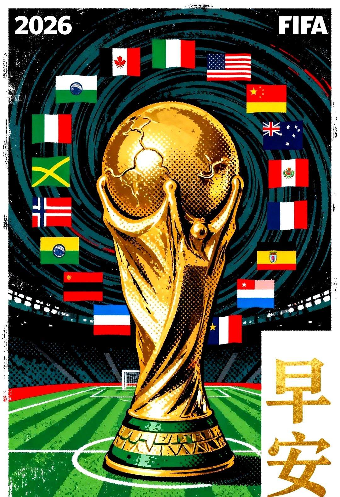 2026年世界杯早安图片
我一睁眼就看见有人在发2026年世界杯的早安图，把每一