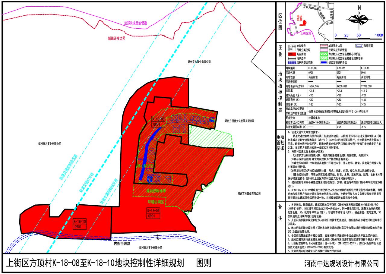 郑州轨道快线S2支线经过上街这个文旅区！
从最新上街批后公示的方顶村K-18-0