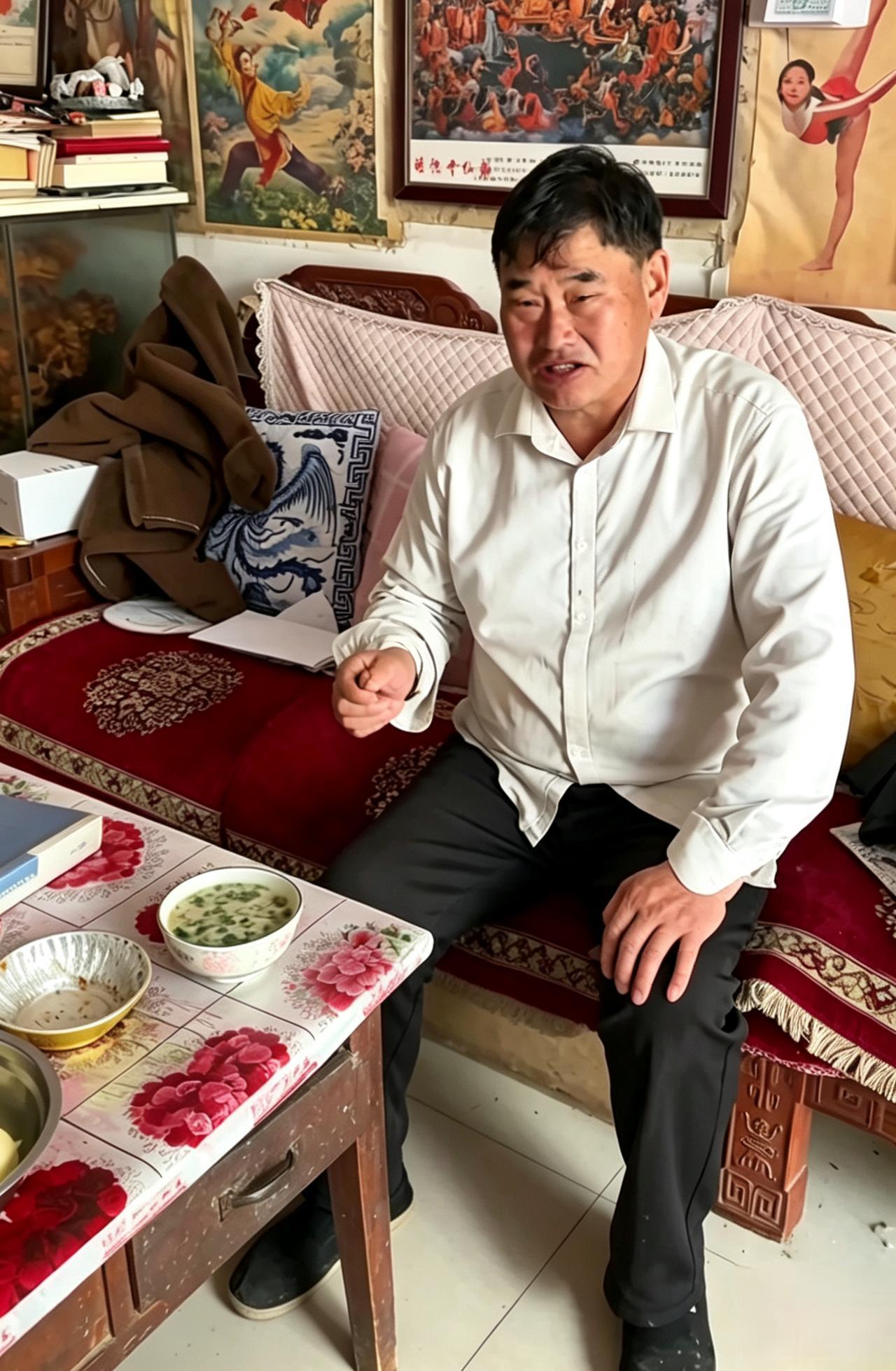 火遍全国的大衣哥，把饭吃得干干净净，你能做到光盘行动吗？
出名多年依旧守着老家老