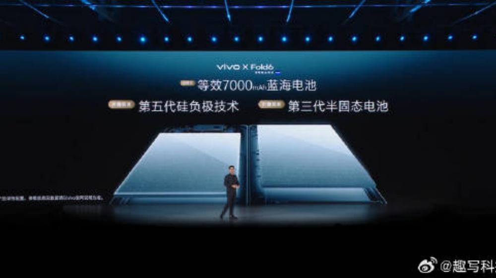 X Fold6 
7000mAh 电池 ，对于一部折叠屏来说，已经很强了！
另外