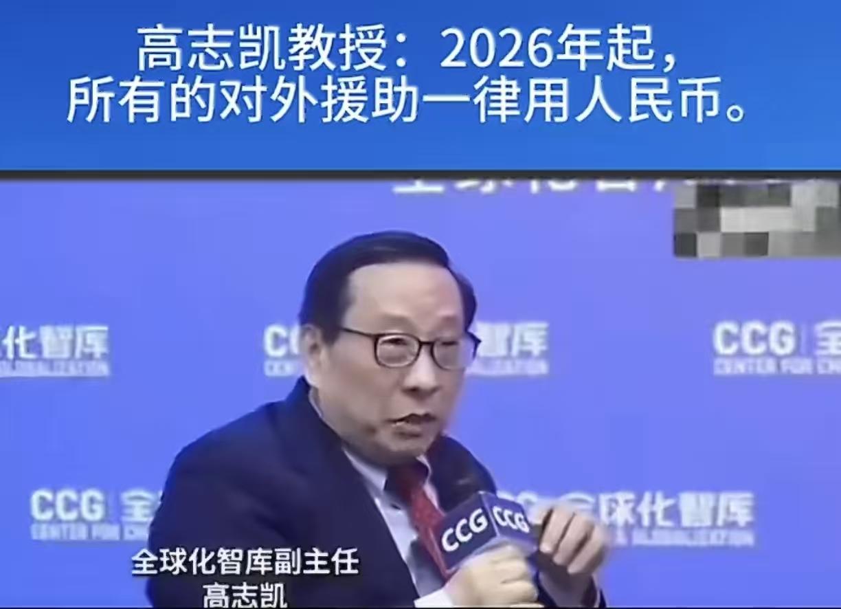 高志凯教授真是一针见血。
他在近期接受媒体采访时，大胆建言：从2026年起，中国
