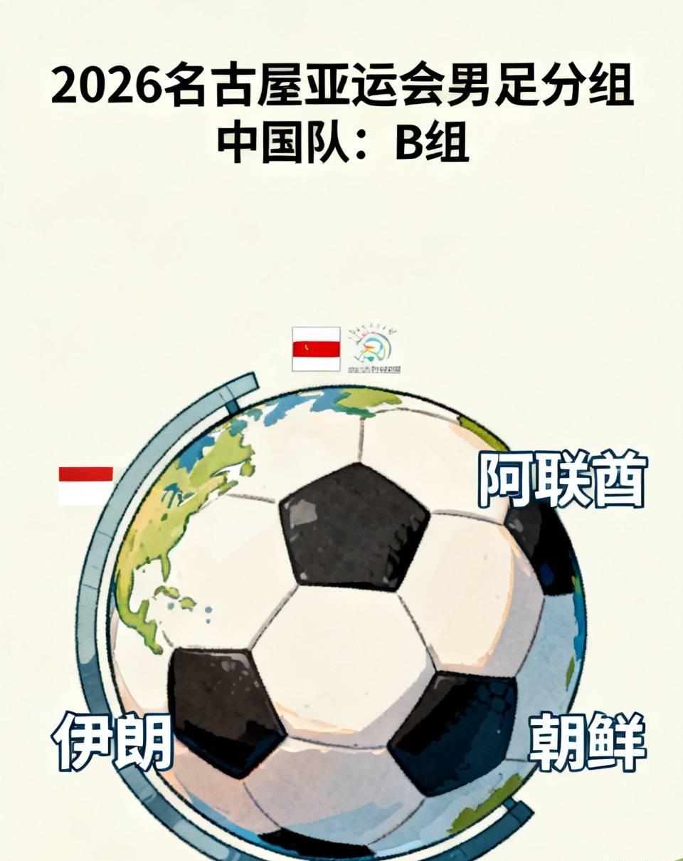 中国队抽得“死亡之组：”2026年名古屋亚运会男足分组抽签结果出炉，中国队与阿联