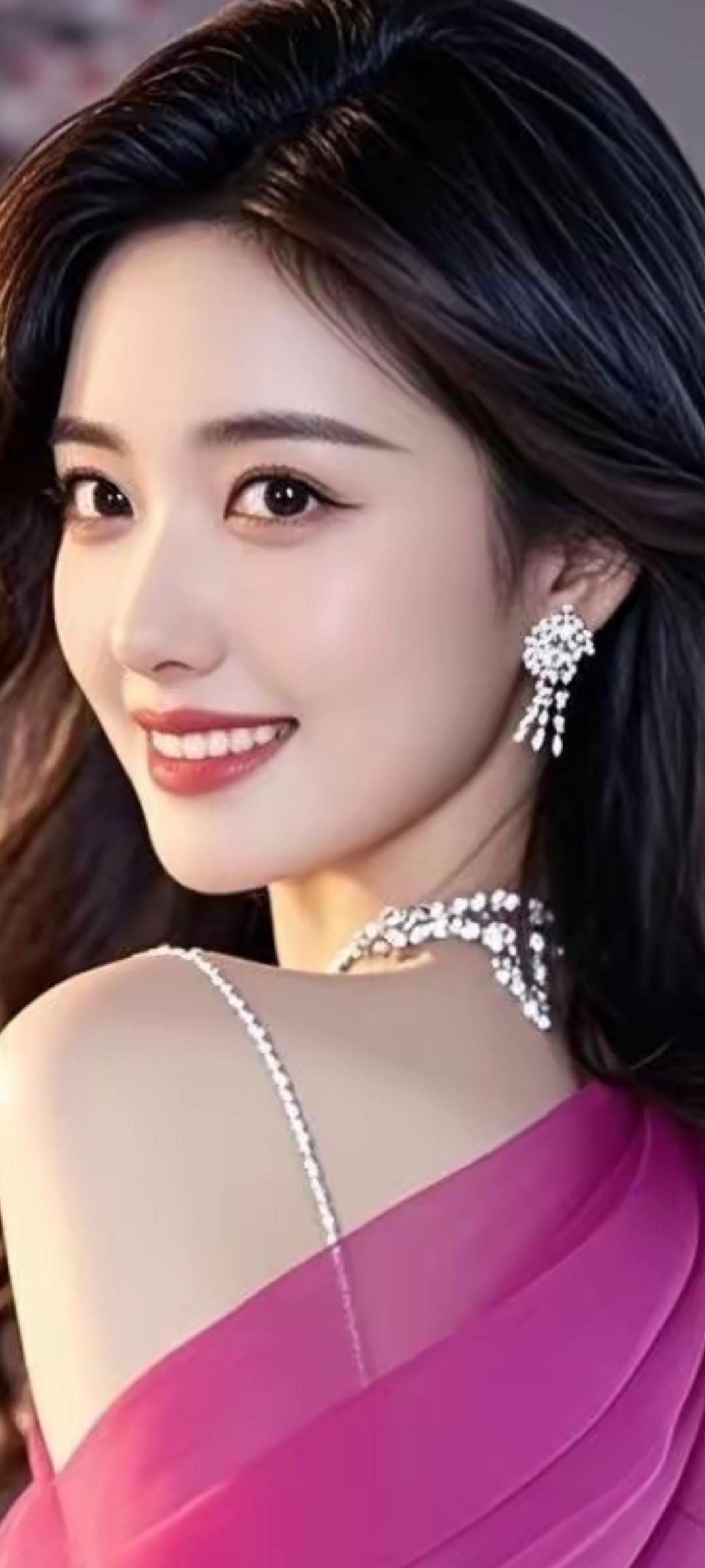 优雅红裙，闪耀珠宝，自信微笑，女神范儿十足！💃✨