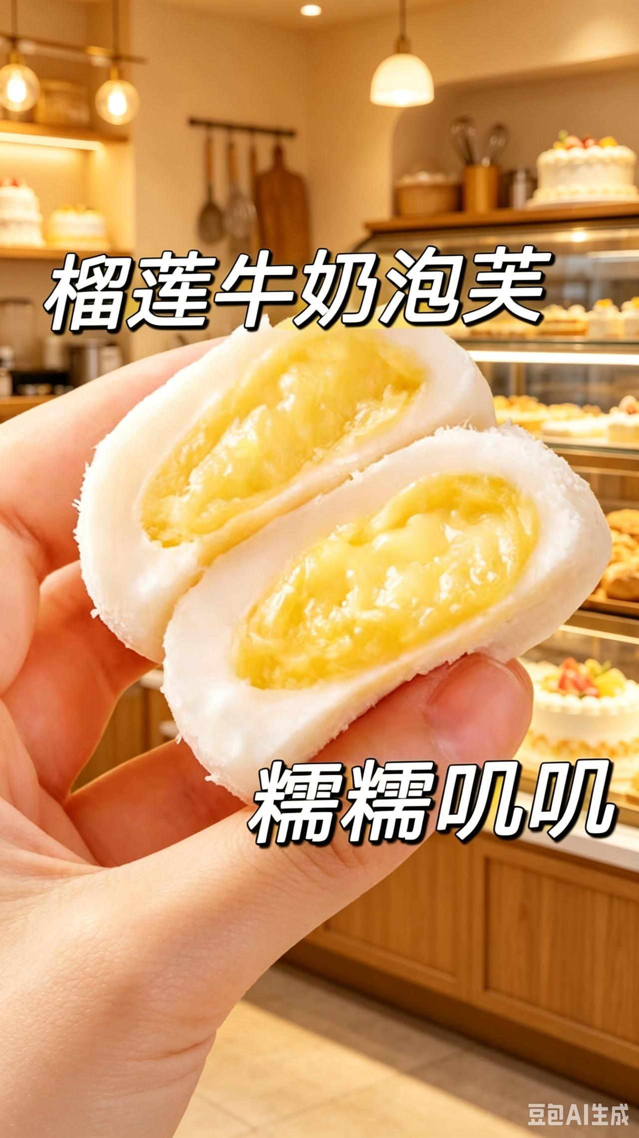 榴莲牛奶泡芙爆浆媚娘奶香Q弹美味开袋即
食休闲解馋零食泡芙榴莲泡芙解馋解馋小零食