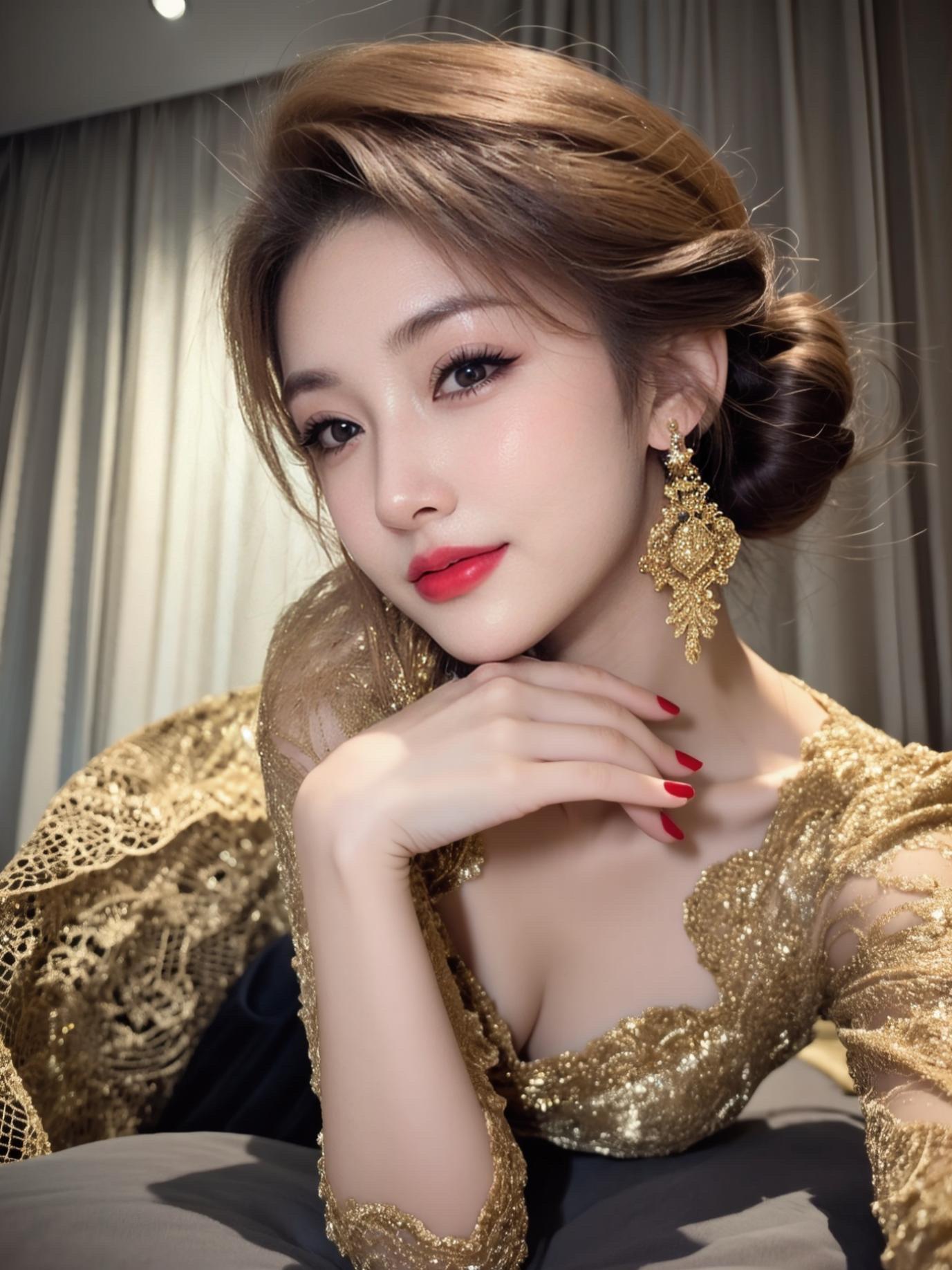 AI金裙氛围感写真 随变ai随便玩