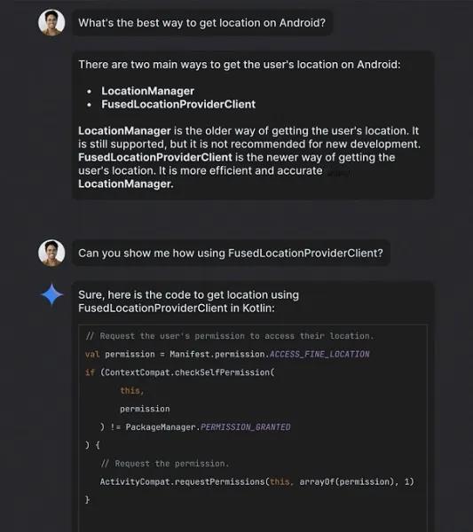 谷歌首次推出“Gemini in Android Studio”，其中包含 ge