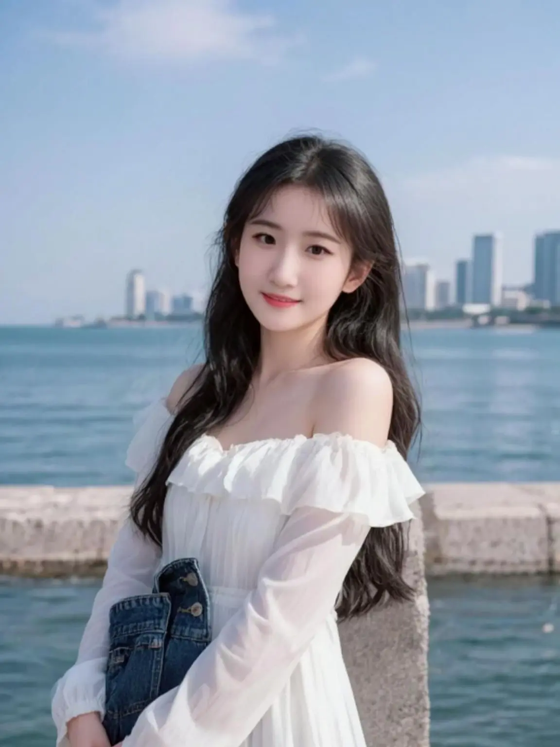 AI海滨清新照 ai创作