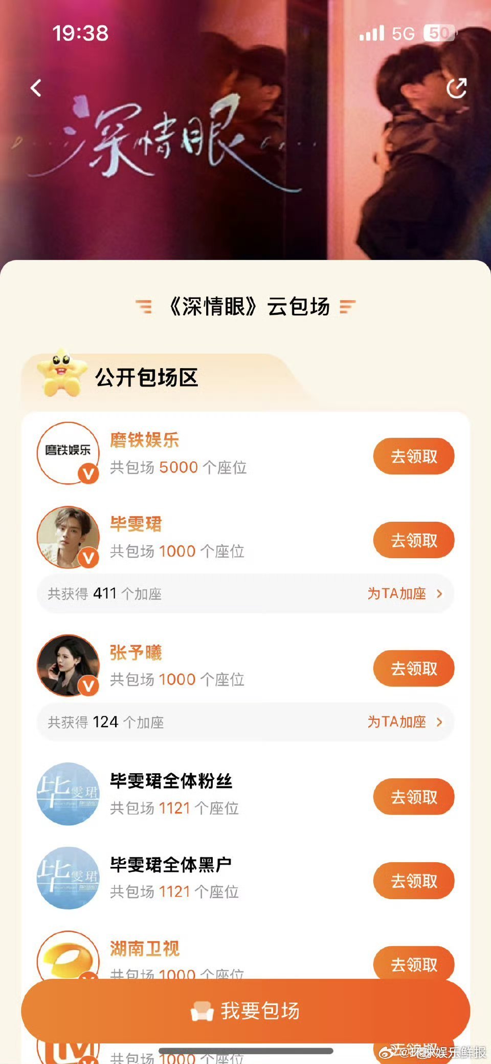 深情眼云包场 谁懂啊！今晚《深情眼》开播，张予曦毕雯珺的CP我先嗑为敬！听说云包