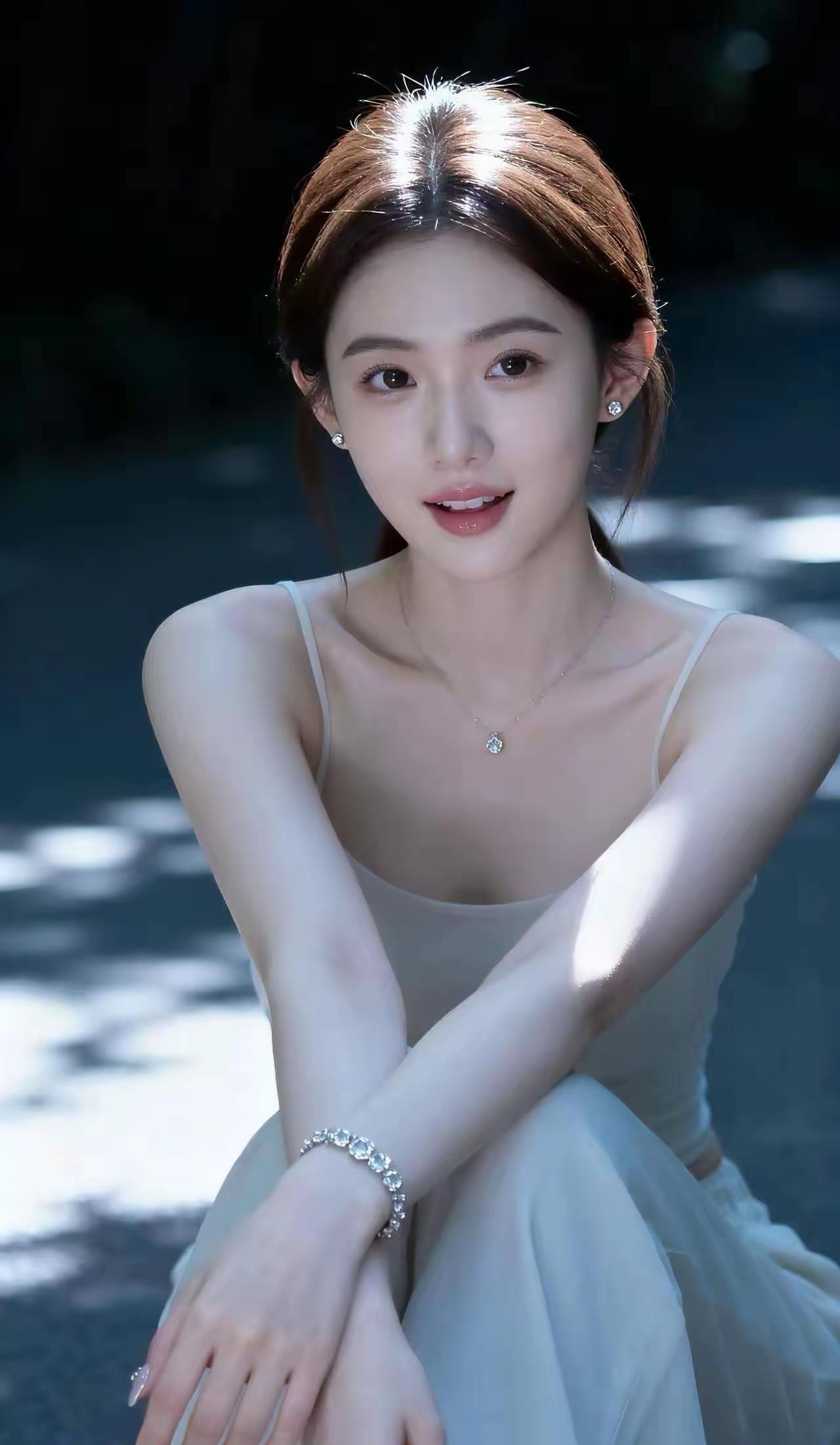 温柔甜美的午后时光，阳光洒在她的脸上，散发着温暖的光芒。