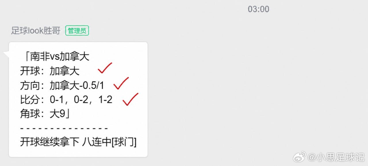 预测粉丝群：2026世界杯交流1群命中三个方向世界杯南非vs加拿大