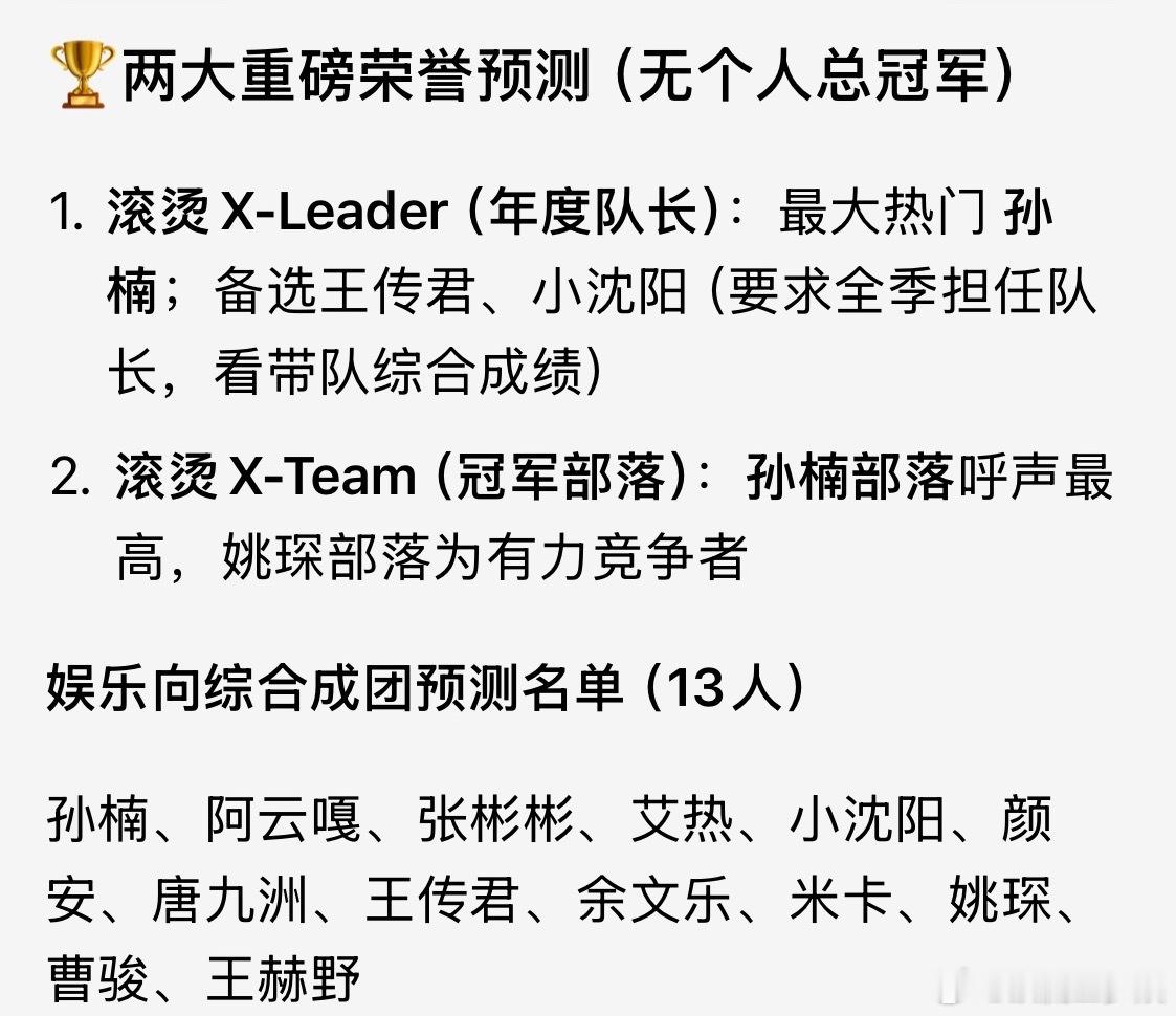 披荆斩棘2026成团预测披哥成团预测 披荆斩棘2026成团预测🈶披荆斩棘 ​ 