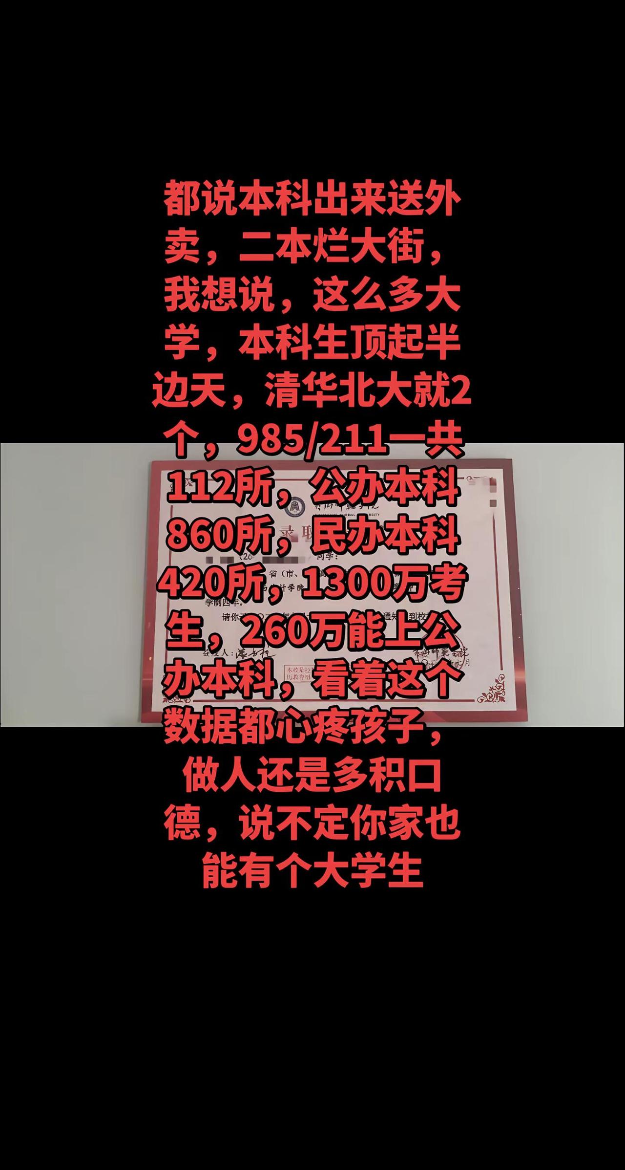 自己孩子自己疼。不管什么大学都是孩子自己努力得来的，不偷不抢高调炫起来家长们