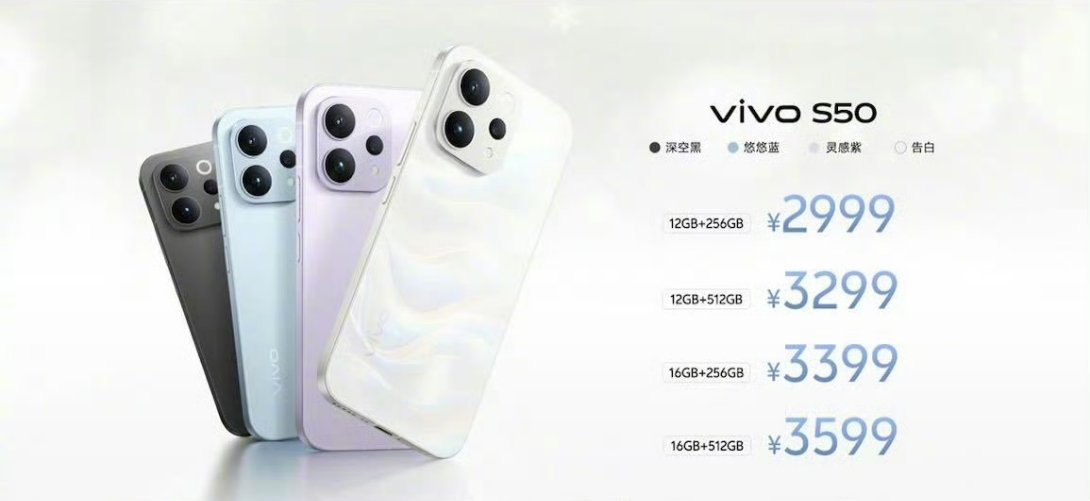 vivo S50和S50 Pro mini发布。S50:5000万索尼大底潜望长