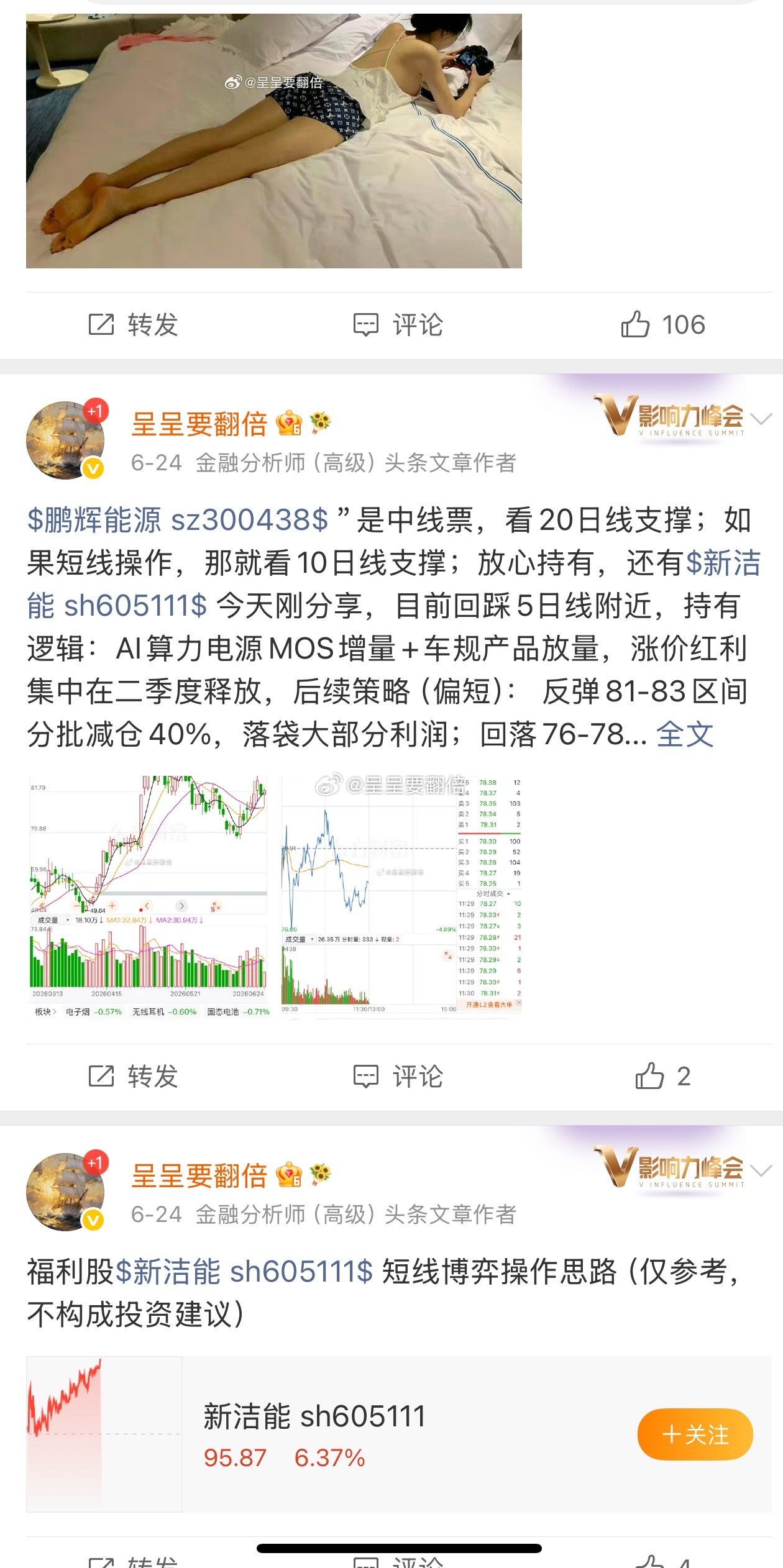 漂亮，我们的$新洁能 sh605111$ 拉升6个多点了，涨幅20%，恭喜还在车