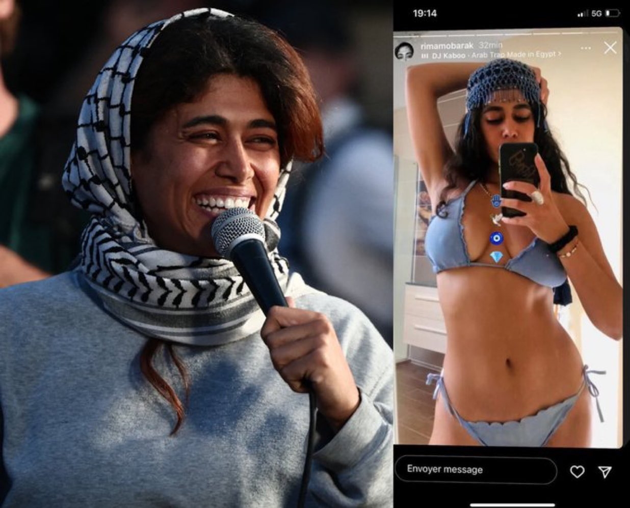 法国欧洲议会议员、激进亲巴勒斯坦活动家里玛·哈桑（Rima Hassan）于上周