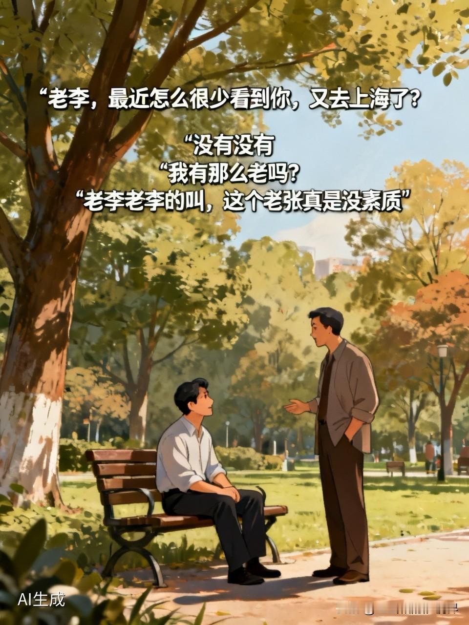 有点可笑，周末在公园散步，碰见一个已经退休的某单位领导，正在说话时，有一人也走了