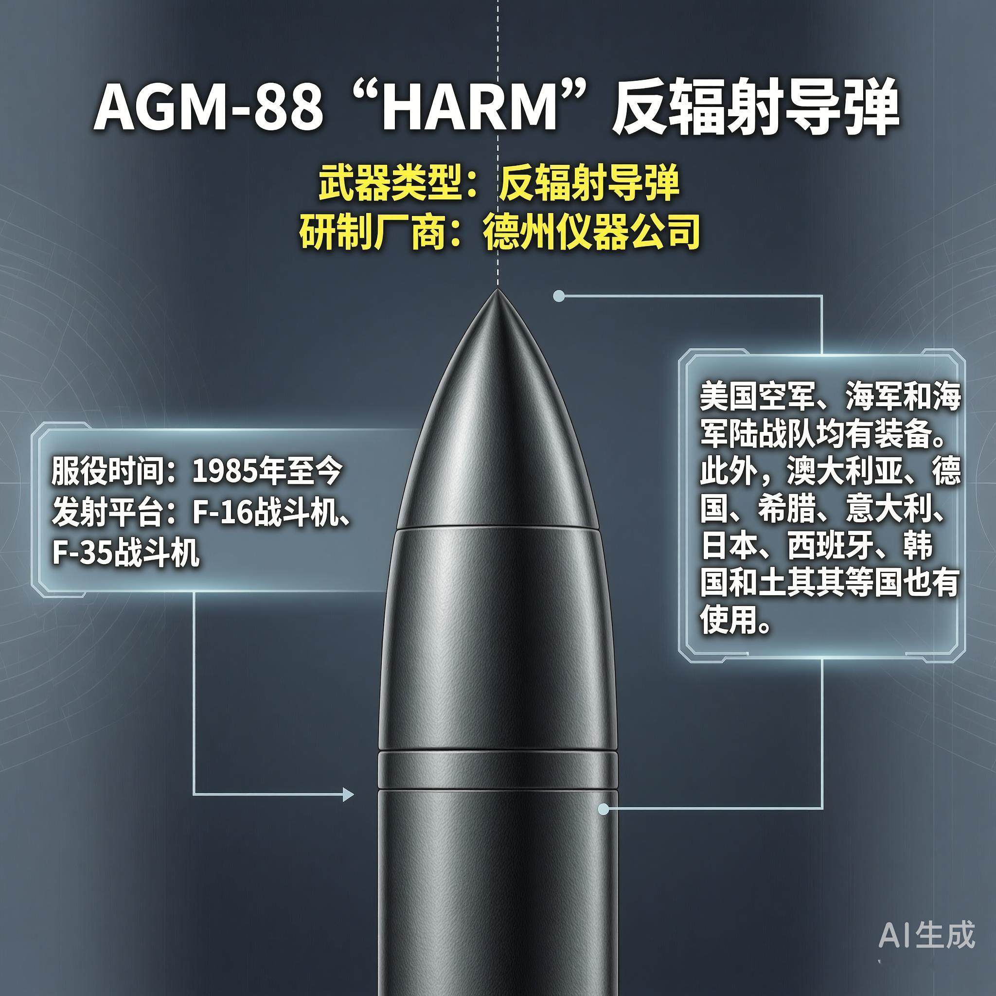 军事ai新视野 AGM-88“哈姆”导弹AGM-88“哈姆”（HARM）导弹是美