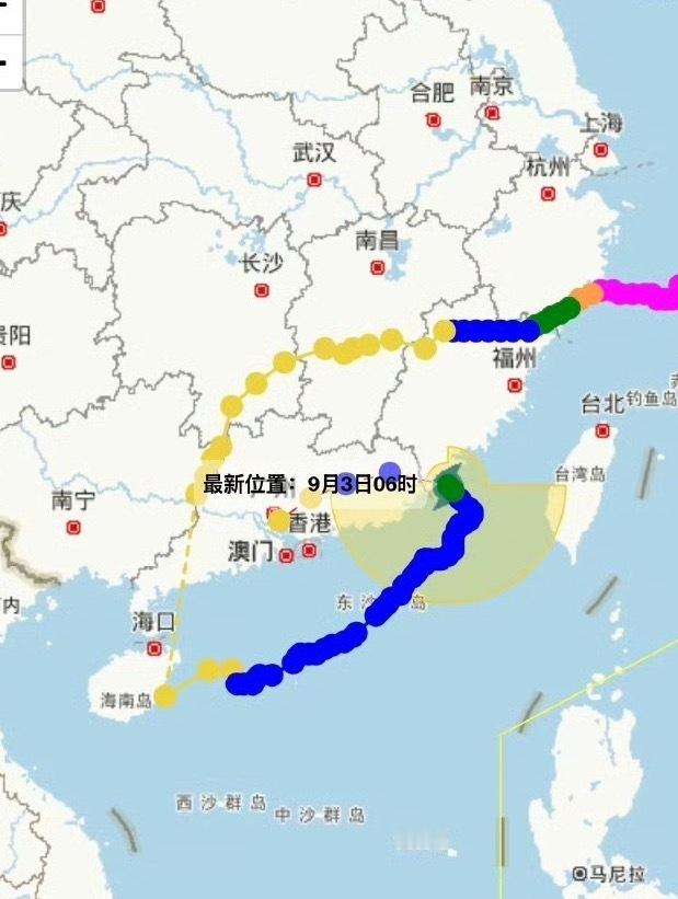 今年第18号台风“沙德尔”（热带风暴级）的中心已于3日6时30分前后在福建省漳州
