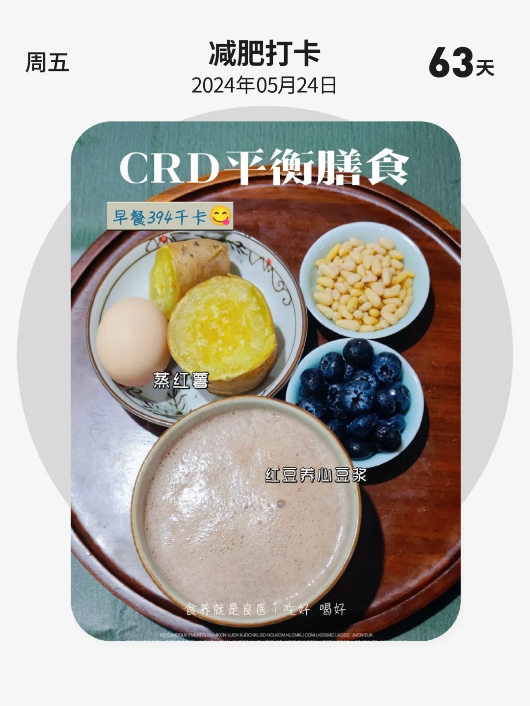 减肥打卡 | 第 63 天，CRD平衡膳食，早餐