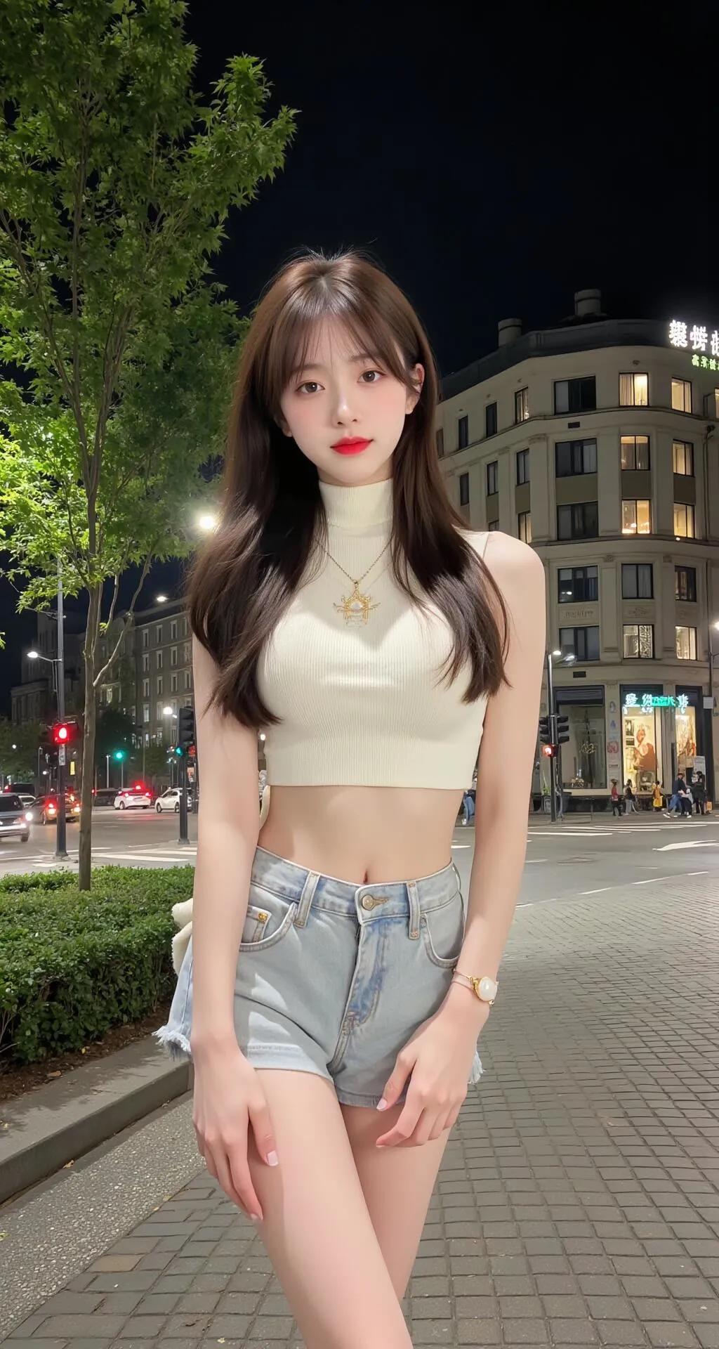 夜晚街拍，时尚穿搭，自信满满！🌃👗💃