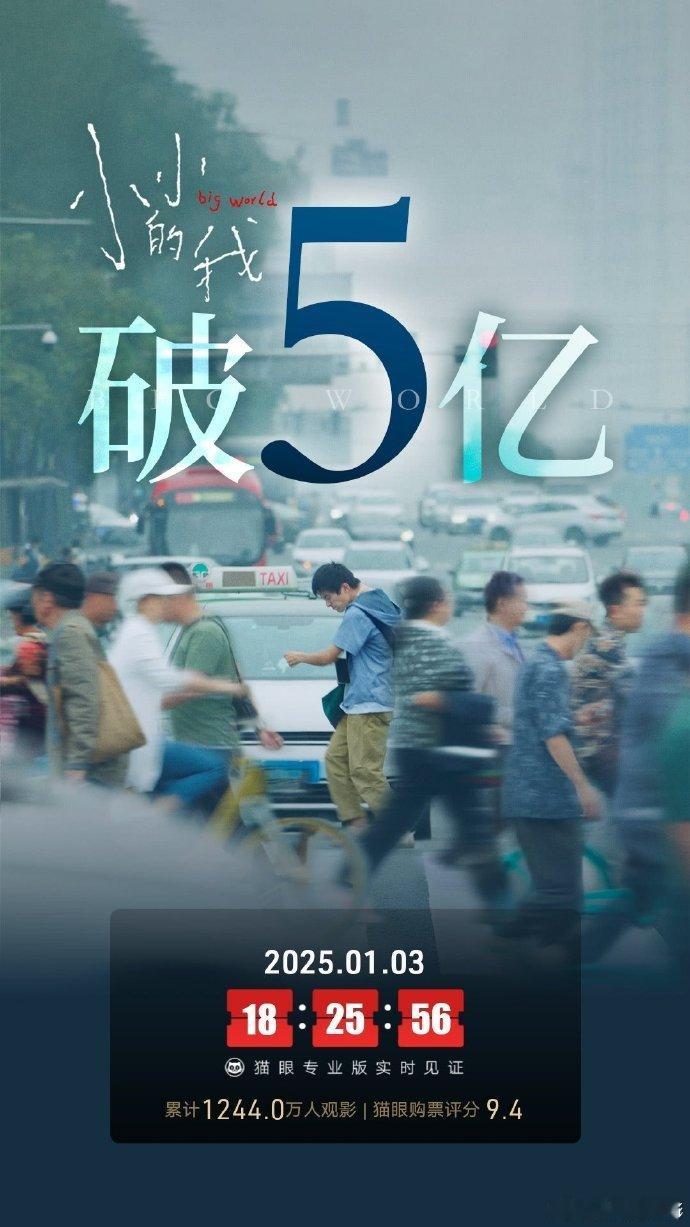 电影小小的我票房破5亿   易烊千玺小小的我总票房破5亿 上映 8 天，《小小的