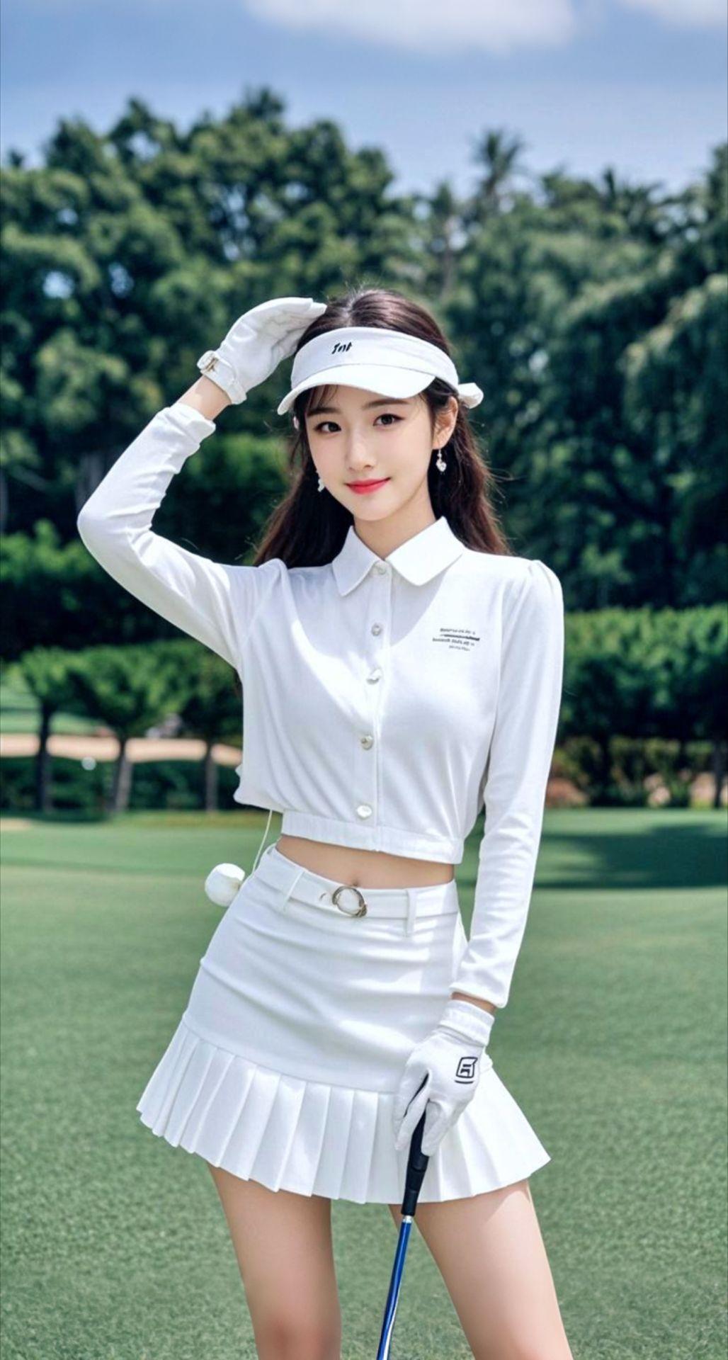 AI扩图 AI绿茵场的白色精灵
