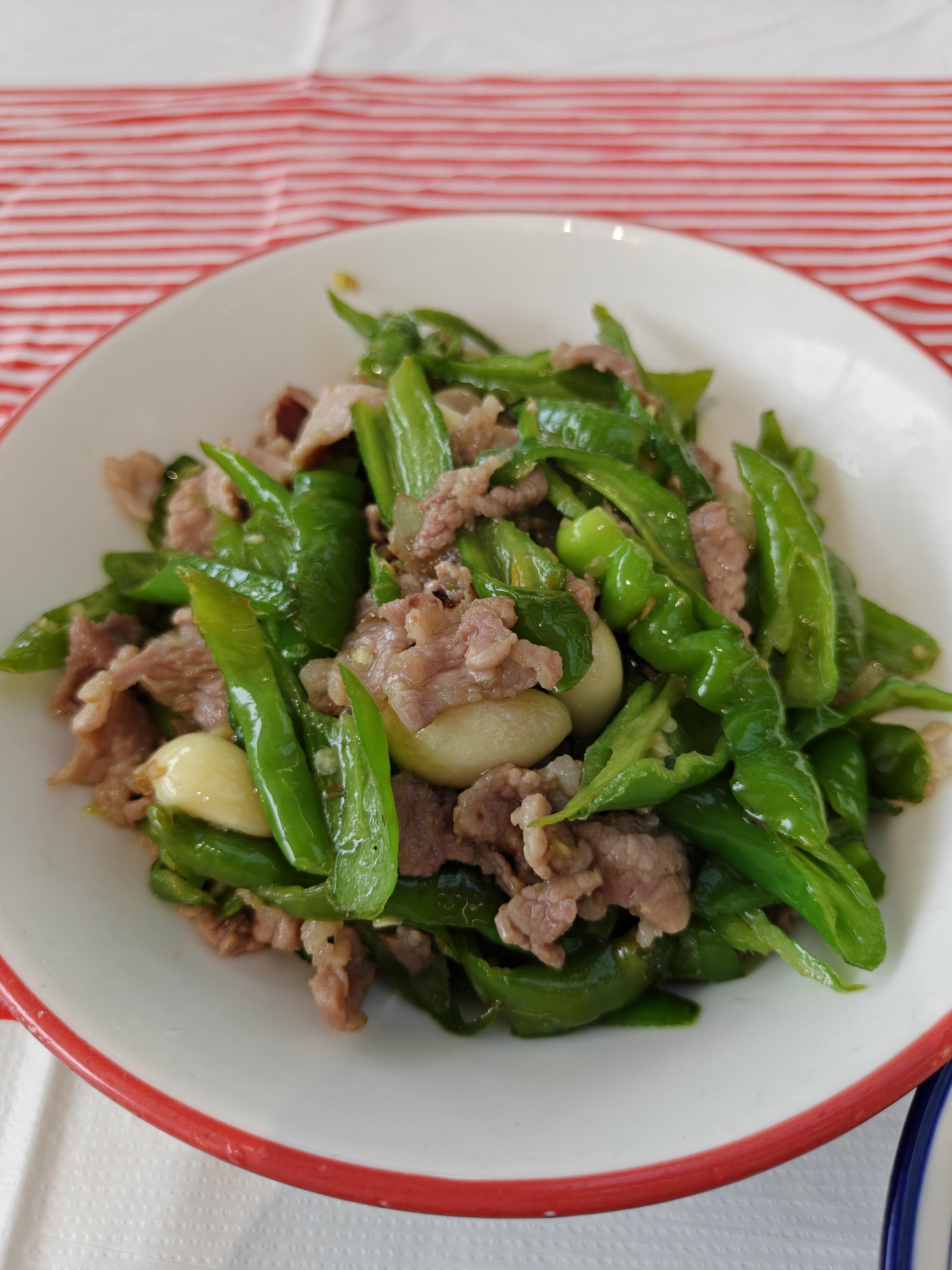 中午吃辣椒炒肉，16元