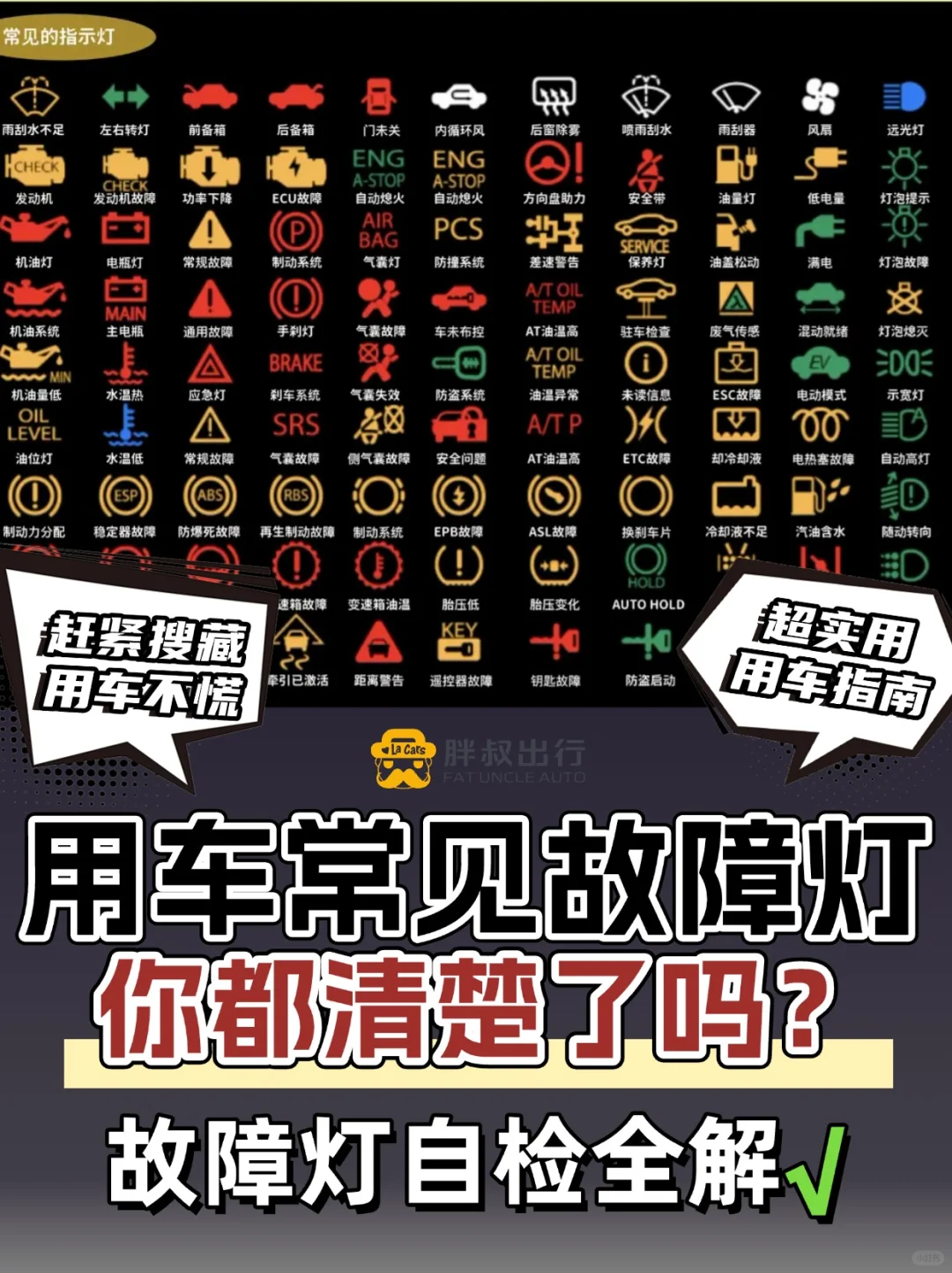 赶紧收藏！！看完这篇看到故障灯再也不慌了！