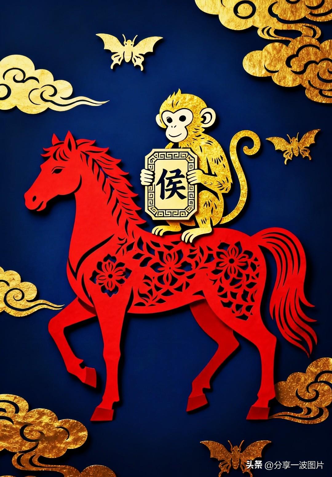 马上封侯，前程似锦。